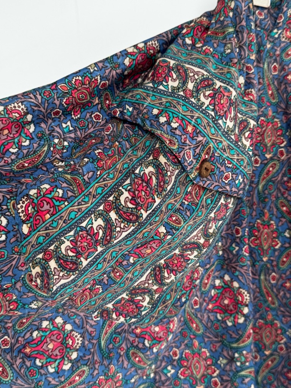 Earthbound Trading Co. Floral Paisley Blue A-Line Skirt Size Small - Picture 4 of 9